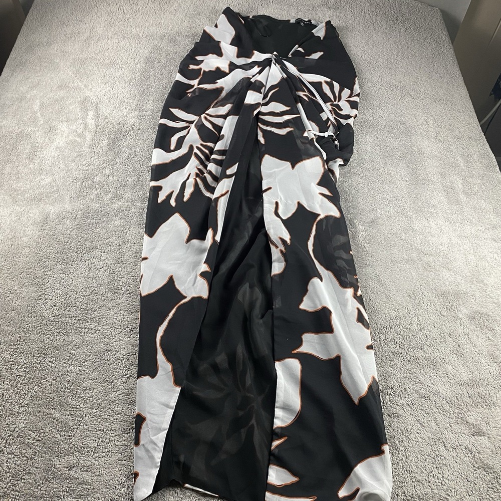 Jluxlabel Floral Print Long Dress Small Black White